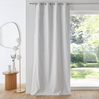 Штора Затемняющая с люверсами 100 хлопок Scenario 260 x 135 см белый LA REDOUTE INTERIEURS  фото, kupilegko.ru